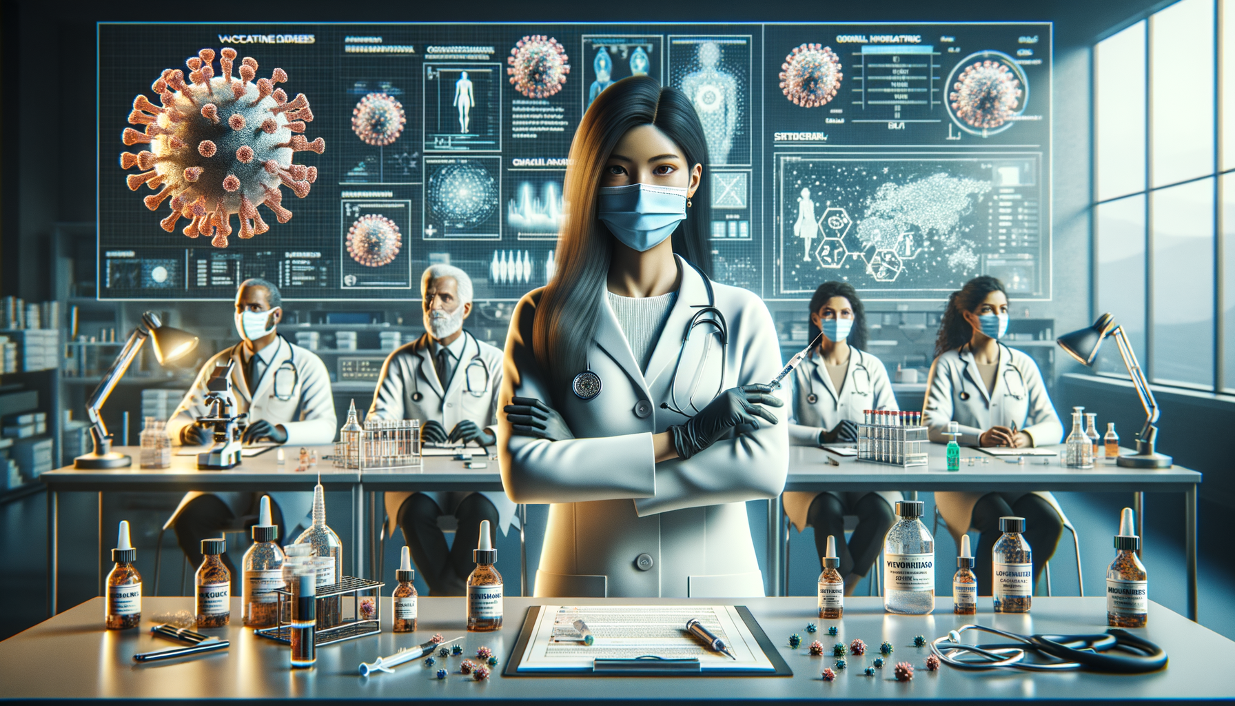 Create a clean, professional, editorial-style image for Dr. Jay Varma’s public health website, which shares evidence-based guidance on infectious diseases, outbreaks, vaccination, and health strategy. The image should: Clearly visualise the topic with calm authority Fit an expert health site: modern, trustworthy, and photorealistic Avoid sensationalism, gore, or fearmongering Depict clinics, labs, vaccination sites, or diverse people in public health contexts Leave space for a text overlay if possible; use a neutral, non-distracting palette Include realistic details but avoid cluttered backgrounds Reinforce public understanding and trust in health professionals Do not include any text in the image. Topic: Why AI Literacy Matters in Public Health: Building Skills for the Future of Disease Control