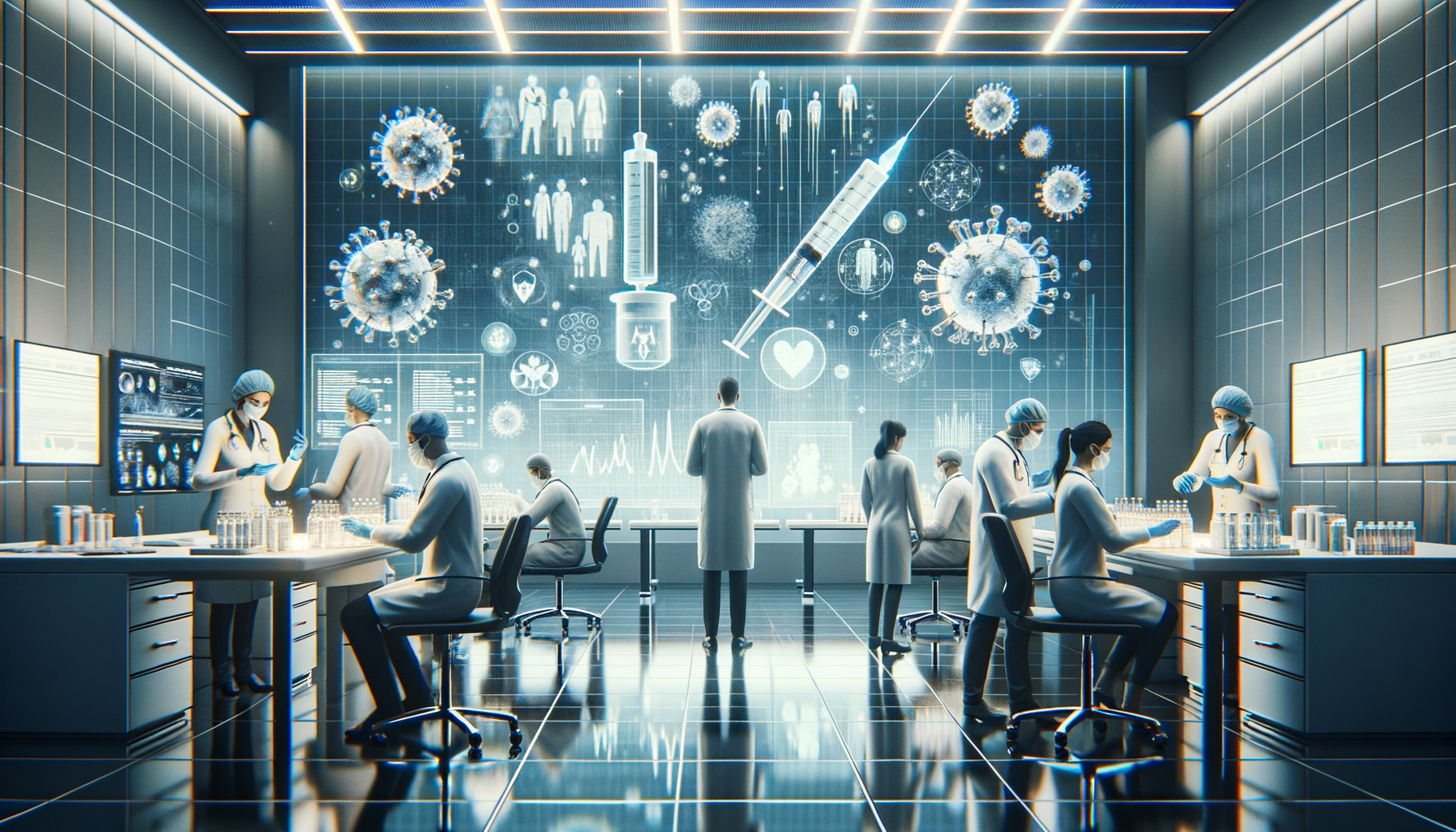 Create a clean, professional, editorial-style image for Dr. Jay Varma’s public health website, which shares evidence-based guidance on infectious diseases, outbreaks, vaccination, and health strategy. The image should: Clearly visualise the topic with calm authority Fit an expert health site: modern, trustworthy, and photorealistic Avoid sensationalism, gore, or fearmongering Depict clinics, labs, vaccination sites, or diverse people in public health contexts Leave space for a text overlay if possible; use a neutral, non-distracting palette Include realistic details but avoid cluttered backgrounds Reinforce public understanding and trust in health professionals Do not include any text in the image. Topic: Medical Analytics: Transforming Healthcare Through Evidence-Based Data Insights