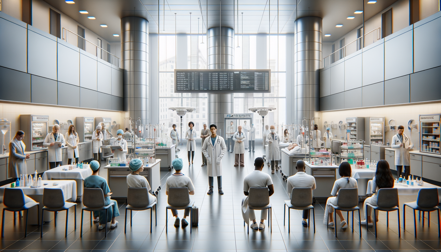 Create a clean, professional, editorial-style image for Dr. Jay Varma’s public health website, which shares evidence-based guidance on infectious diseases, outbreaks, vaccination, and health strategy. The image should: Clearly visualise the topic with calm authority Fit an expert health site: modern, trustworthy, and photorealistic Avoid sensationalism, gore, or fearmongering Depict clinics, labs, vaccination sites, or diverse people in public health contexts Leave space for a text overlay if possible; use a neutral, non-distracting palette Include realistic details but avoid cluttered backgrounds Reinforce public understanding and trust in health professionals Do not include any text in the image. Topic: Healthcare Use Cases: Transforming Medicine Through Strategic Innovation and Implementation