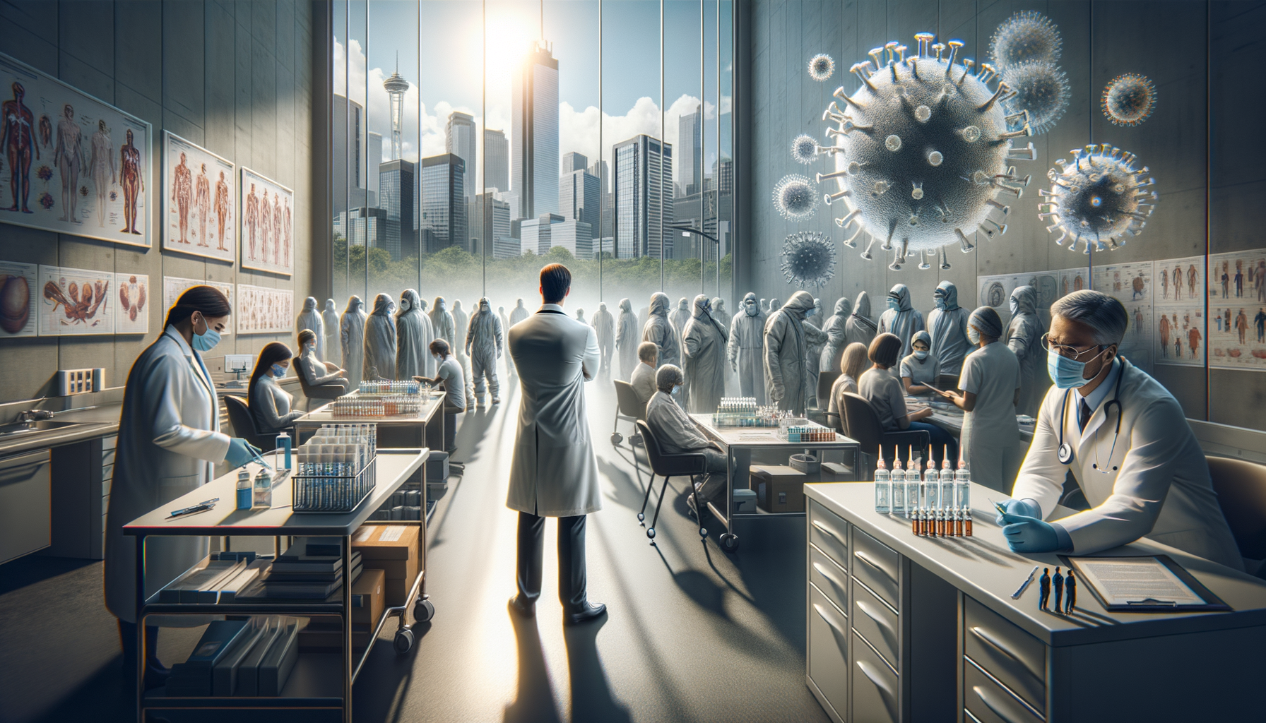 Create a clean, professional, editorial-style image for Dr. Jay Varma’s public health website, which shares evidence-based guidance on infectious diseases, outbreaks, vaccination, and health strategy. The image should: Clearly visualise the topic with calm authority Fit an expert health site: modern, trustworthy, and photorealistic Avoid sensationalism, gore, or fearmongering Depict clinics, labs, vaccination sites, or diverse people in public health contexts Leave space for a text overlay if possible; use a neutral, non-distracting palette Include realistic details but avoid cluttered backgrounds Reinforce public understanding and trust in health professionals Do not include any text in the image. Topic: How Public Health Lost the Public