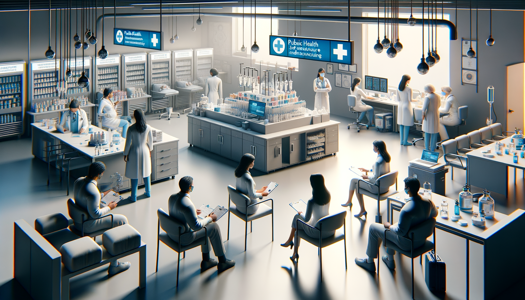 Create a clean, professional, editorial-style image for Dr. Jay Varma’s public health website, which shares evidence-based guidance on infectious diseases, outbreaks, vaccination, and health strategy. The image should: Clearly visualise the topic with calm authority Fit an expert health site: modern, trustworthy, and photorealistic Avoid sensationalism, gore, or fearmongering Depict clinics, labs, vaccination sites, or diverse people in public health contexts Leave space for a text overlay if possible; use a neutral, non-distracting palette Include realistic details but avoid cluttered backgrounds Reinforce public understanding and trust in health professionals Do not include any text in the image. Topic: Trust as Public Health Infrastructure