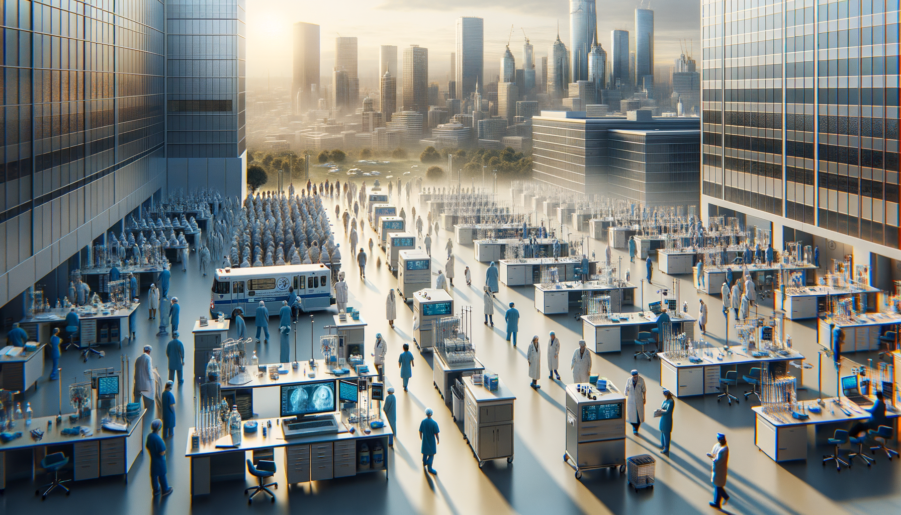 Create a clean, professional, editorial-style image for Dr. Jay Varma’s public health website, which shares evidence-based guidance on infectious diseases, outbreaks, vaccination, and health strategy. The image should: Clearly visualise the topic with calm authority Fit an expert health site: modern, trustworthy, and photorealistic Avoid sensationalism, gore, or fearmongering Depict clinics, labs, vaccination sites, or diverse people in public health contexts Leave space for a text overlay if possible; use a neutral, non-distracting palette Include realistic details but avoid cluttered backgrounds Reinforce public understanding and trust in health professionals Do not include any text in the image. Topic: The Future of Trust in Public Health