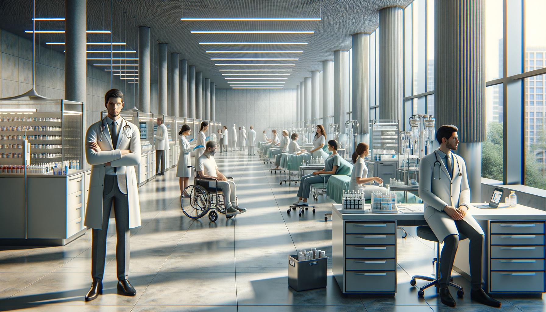 Create a clean, professional, editorial-style image for Dr. Jay Varma’s public health website, which shares evidence-based guidance on infectious diseases, outbreaks, vaccination, and health strategy. The image should: Clearly visualise the topic with calm authority Fit an expert health site: modern, trustworthy, and photorealistic Avoid sensationalism, gore, or fearmongering Depict clinics, labs, vaccination sites, or diverse people in public health contexts Leave space for a text overlay if possible; use a neutral, non-distracting palette Include realistic details but avoid cluttered backgrounds Reinforce public understanding and trust in health professionals Do not include any text in the image. Topic: The Economics of Trust in Public Health