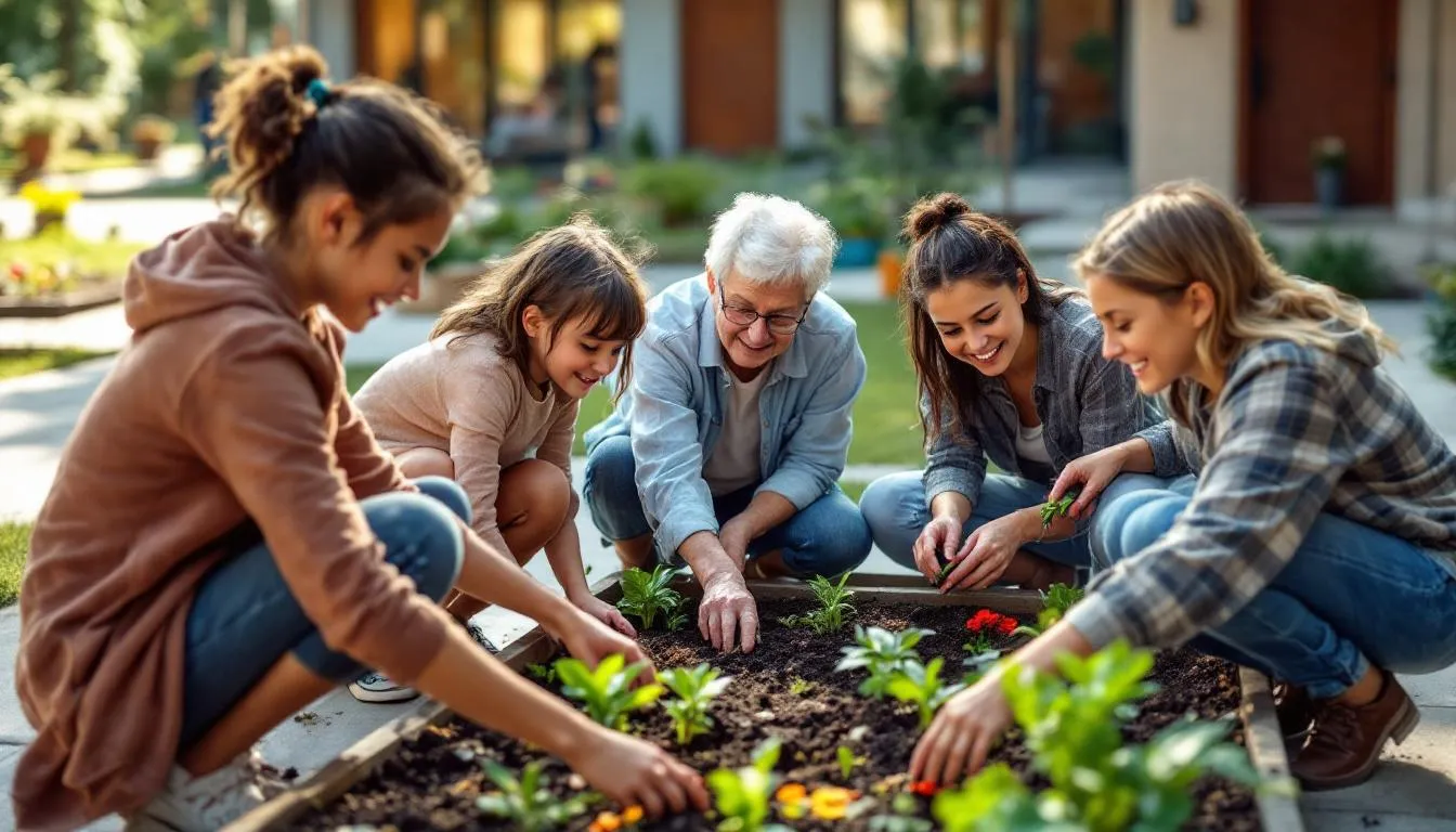 The image depicts a diverse group of individuals of various ages actively participating in community activities, fostering social connections and mutual support. This scene highlights the importance of social wellness and emotional well-being as they engage in shared experiences that contribute to their overall health and quality of life.
