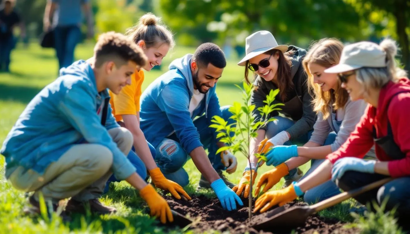 A diverse group of people of varying ages is engaged in a community volunteer activity, fostering social wellness and emotional well-being through teamwork. This intergenerational experience highlights the importance of personal values and provides a positive impact on the community, contributing to overall health and wellness.